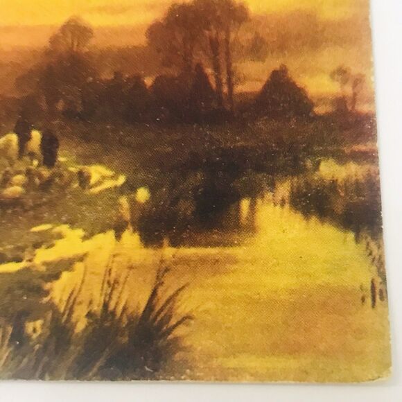 Postcard Sheep After the Storm Divided Cottage Sunset Shepherd Horse Unposted - Picture 8 of 10